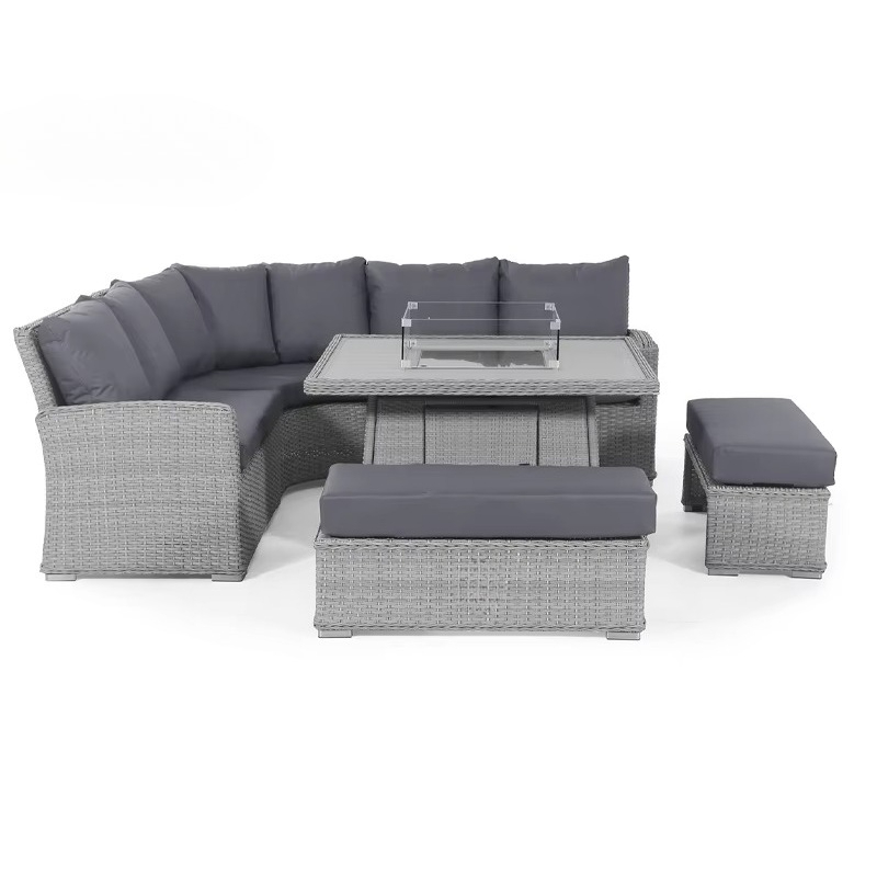 Outdoor Furniture With Fire Pit - Garden Patio Sofa Set Waterproof 4