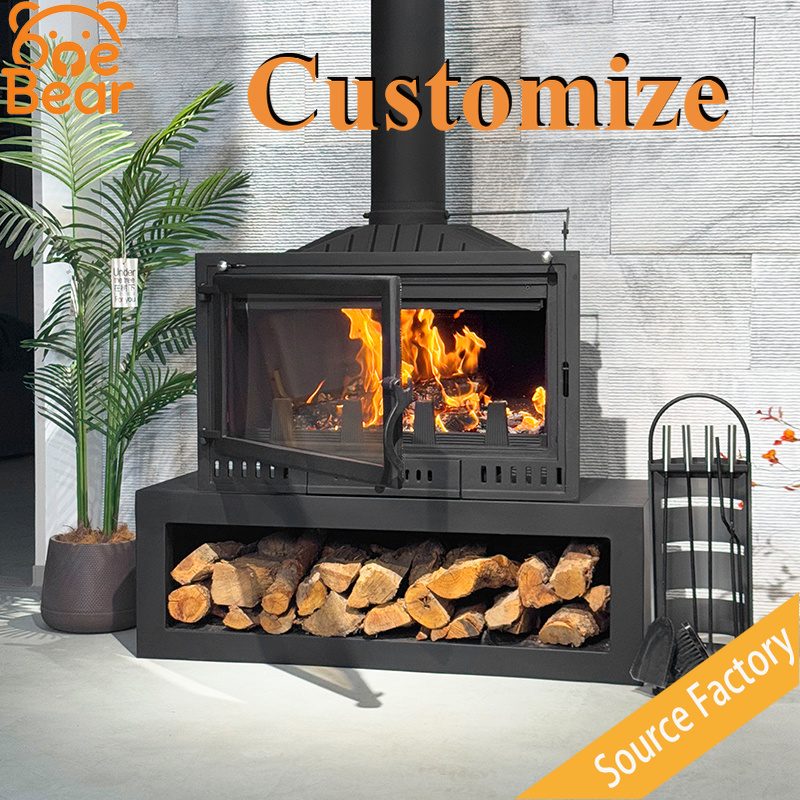Outdoor Furniture Decor - Customizable Embedded Wood Burning Fireplace European