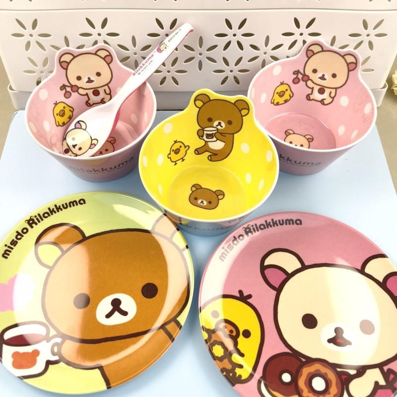 Bistro Table Set - Adorable Rilakkuma Printed Dish Set Lovely