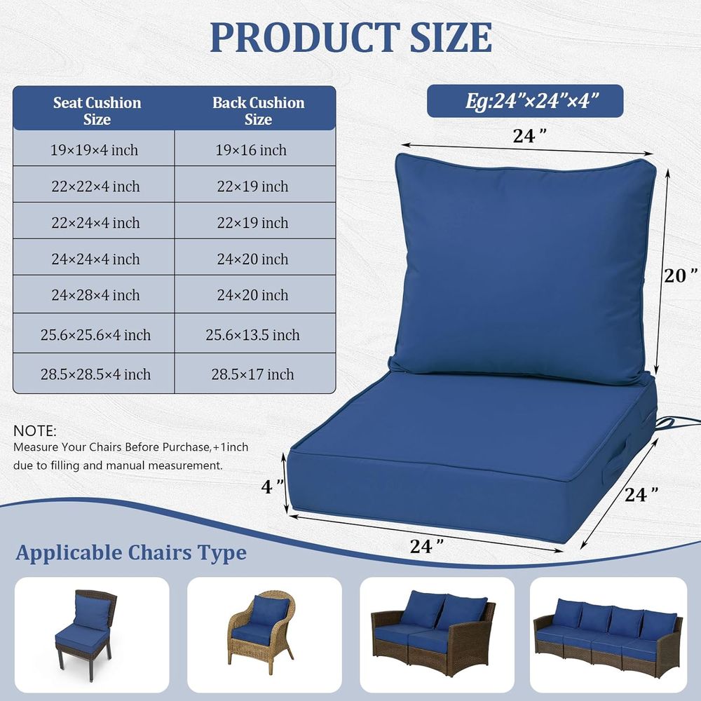 24x24 Outdoor Deep Seat Cushio - Outdoor Furniture Cushions 评论和价格