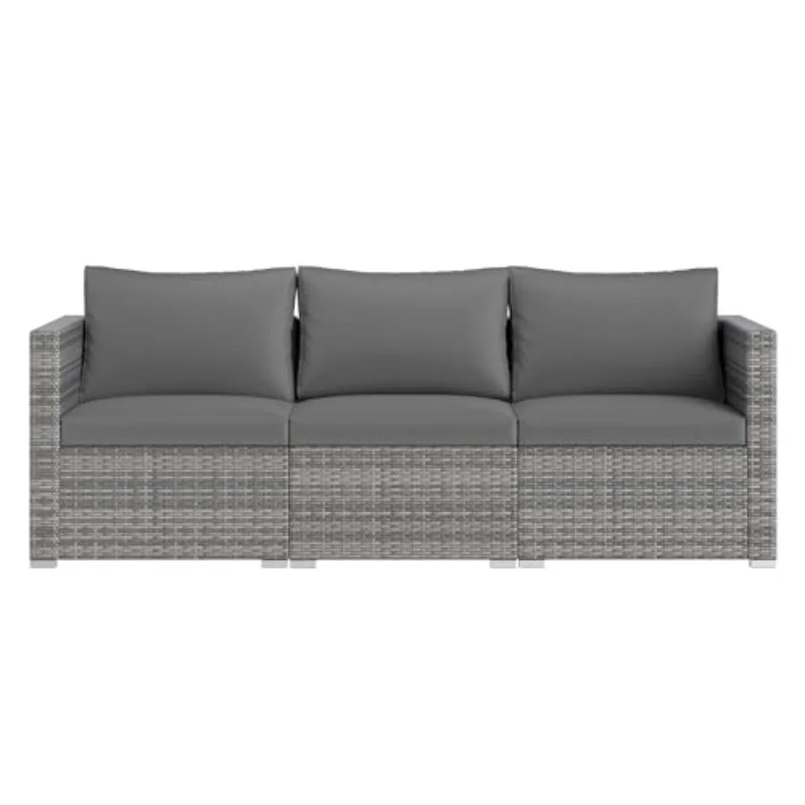 Outdoor 3-piece rattan section - Outdoor Furniture Rattan 评论和价格