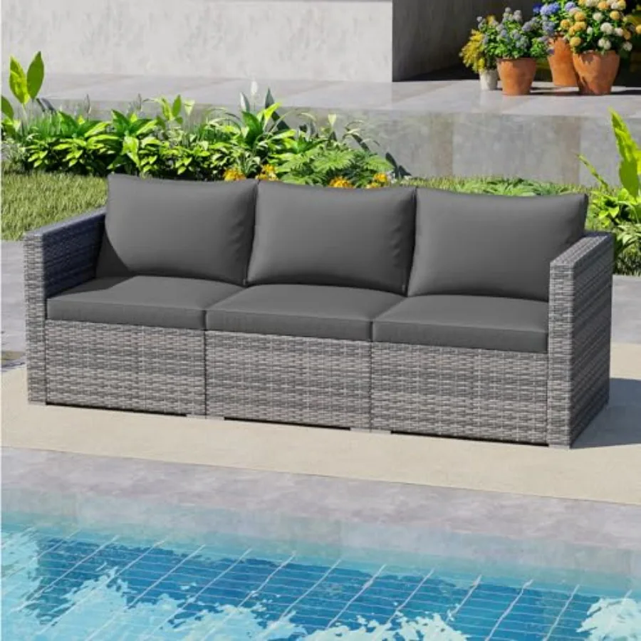 Outdoor 3-piece rattan section - Outdoor Furniture Rattan 评论和价格