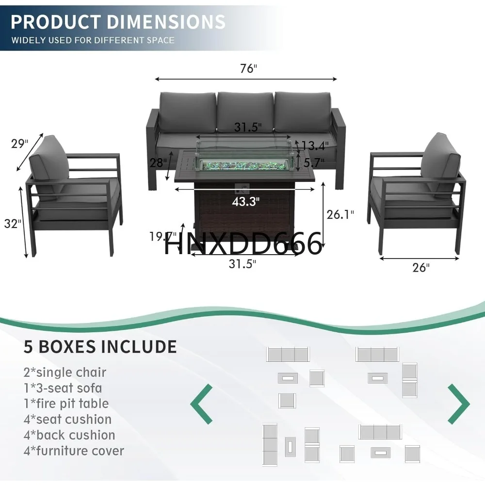 Patio Furniture Set with Fire  - Outdoor Furniture With Fire Pit 评论和价格