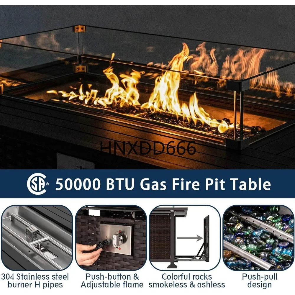 Patio Furniture Set with Fire  - Outdoor Furniture With Fire Pit 评论和价格