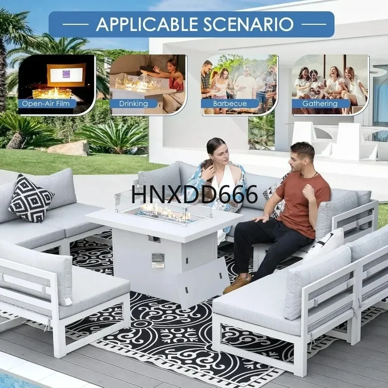 7-Piece Aluminum Outdoor Patio - Outdoor Furniture With Fire Pit 评论和价格