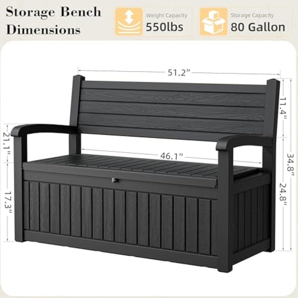 80 Gallon Outdoor Storage Benc - Outdoor Furniture Cushions 评论和价格