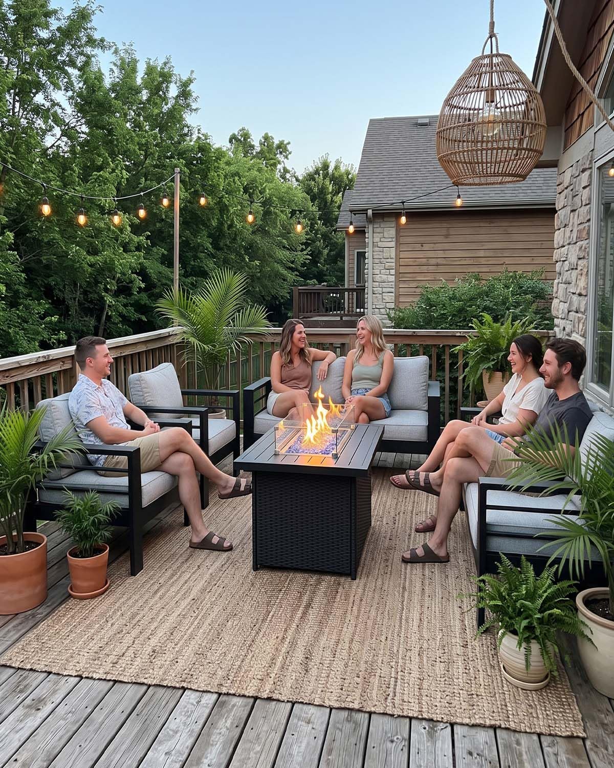 Outdoor Aluminum Furniture Set - Outdoor Furniture With Fire Pit 评论和价格