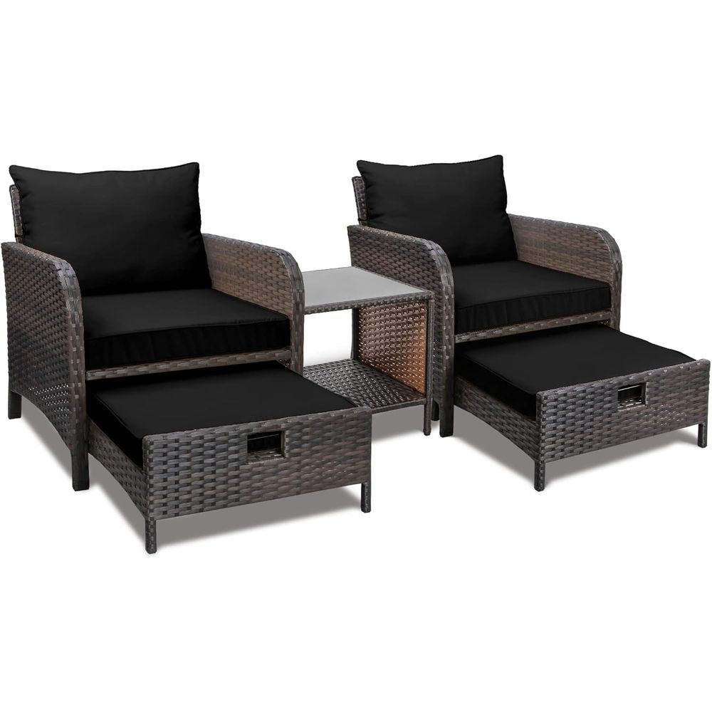 Balcony urniture 5 Piece Patio - Outdoor Furniture No Cushions 评论和价格
