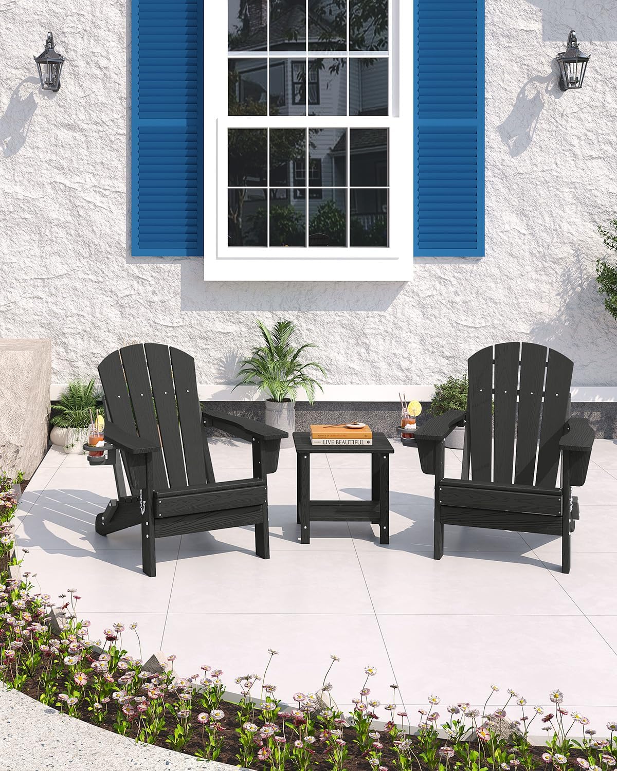 Folding Adirondack Chair HDPE  - Outdoor Furniture With Fire Pit 评论和价格