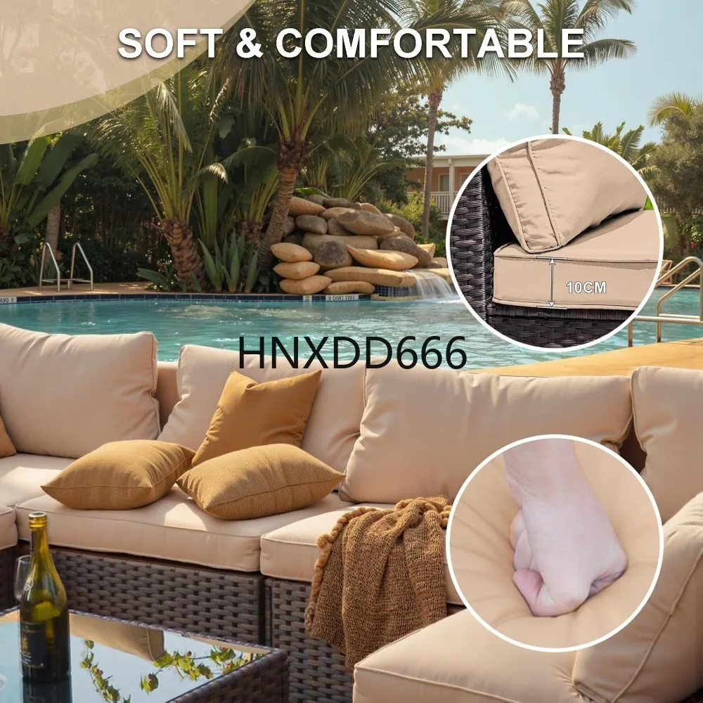 7 Piece Patio Furniture Set wi - Outdoor Furniture With Fire Pit 评论和价格