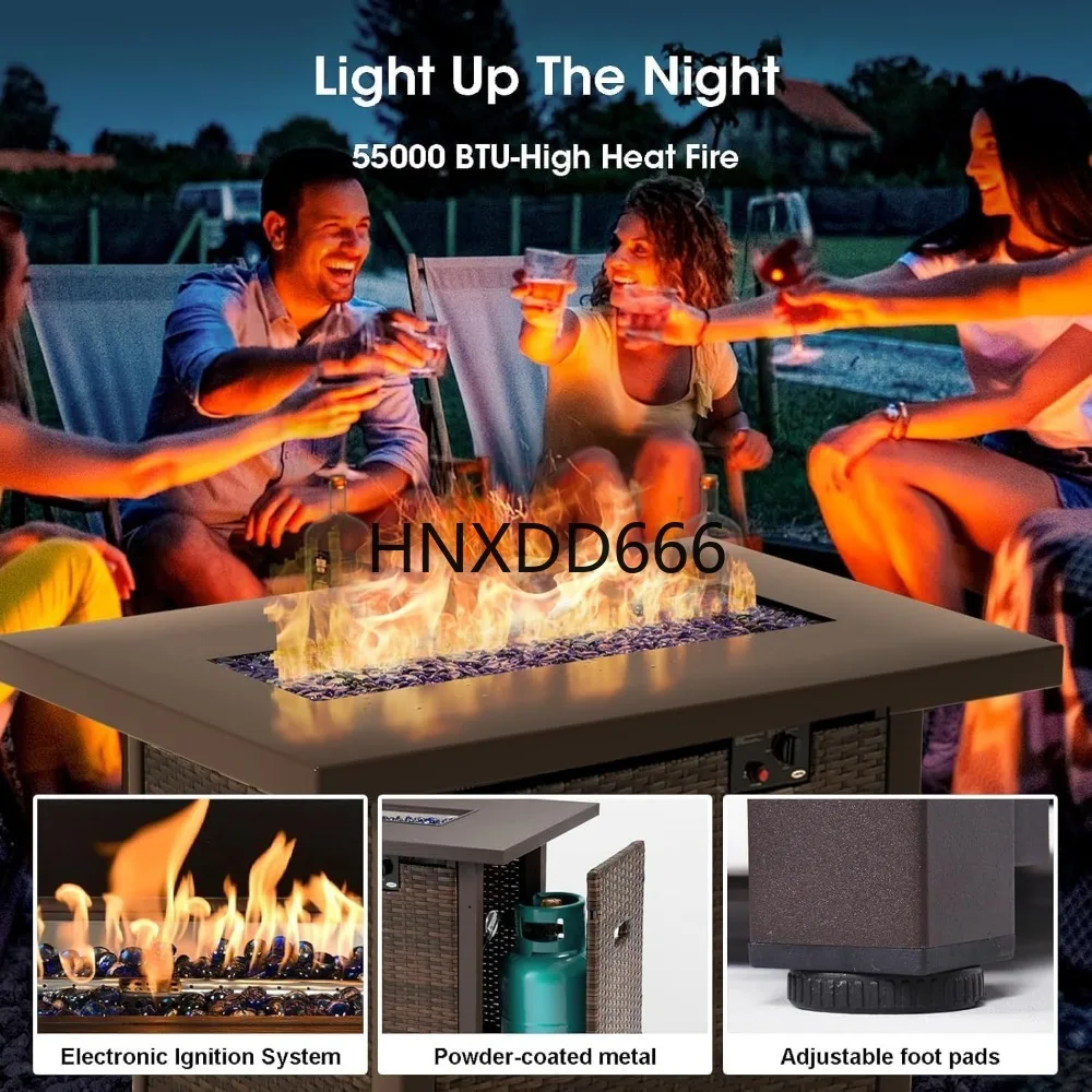 7 Piece Patio Furniture Set wi - Outdoor Furniture With Fire Pit 评论和价格