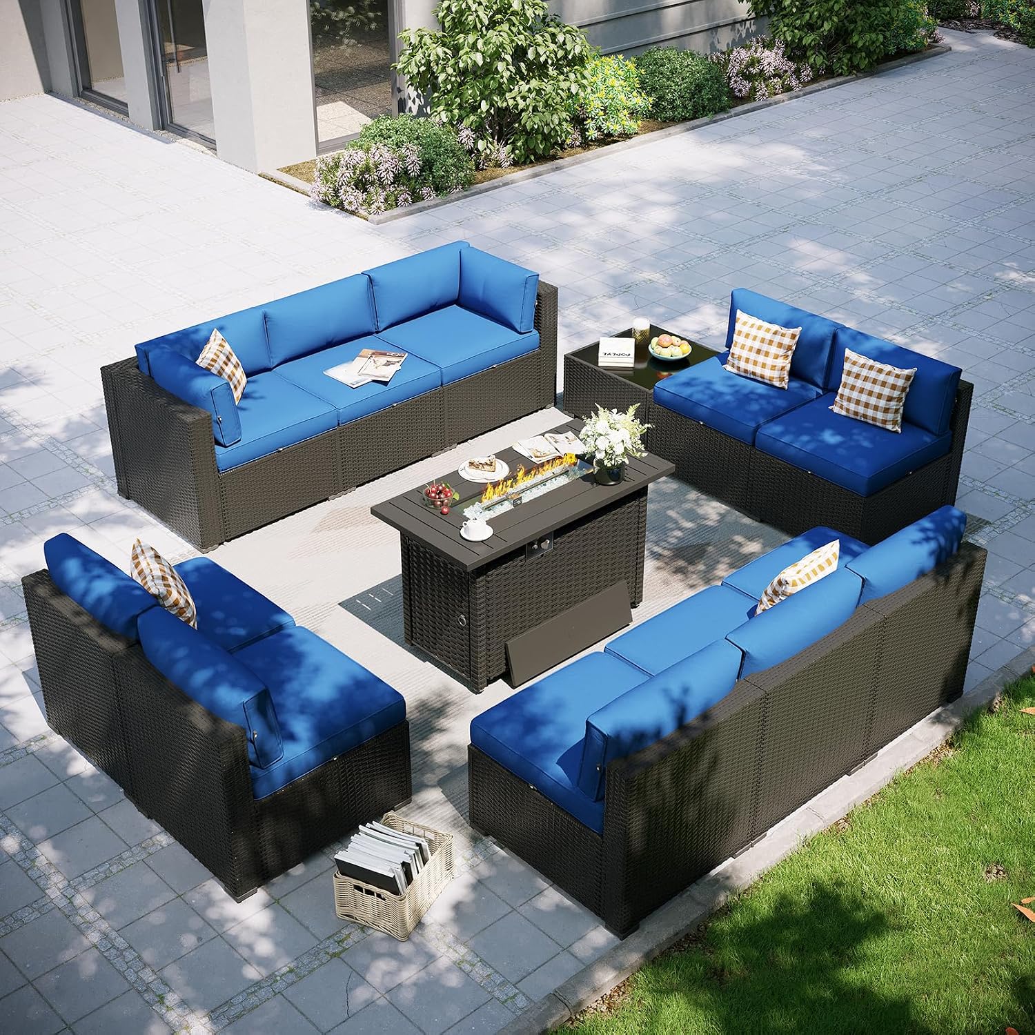 Patio Furniture Set with Fire  - Outdoor Furniture With Fire Pit 评论和价格