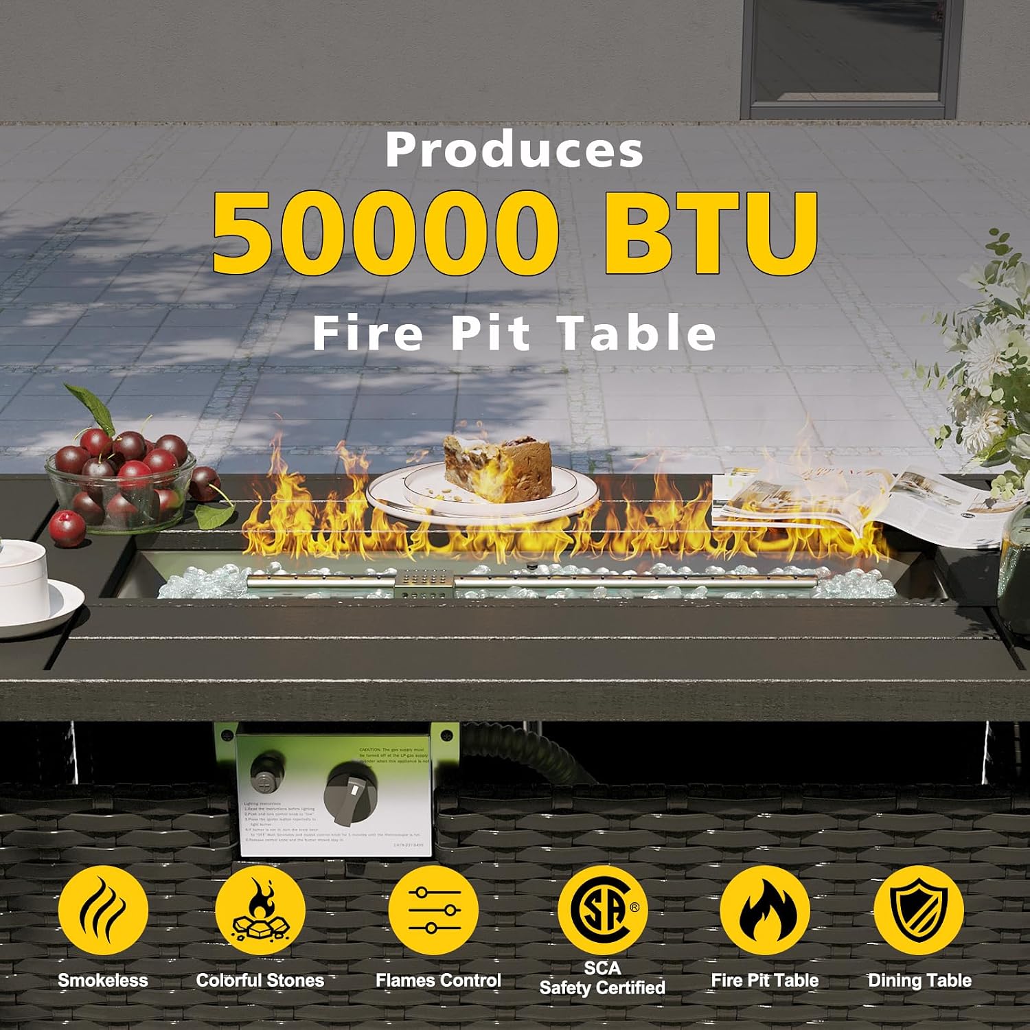 Patio Furniture Set with Fire  - Outdoor Furniture With Fire Pit 评论和价格