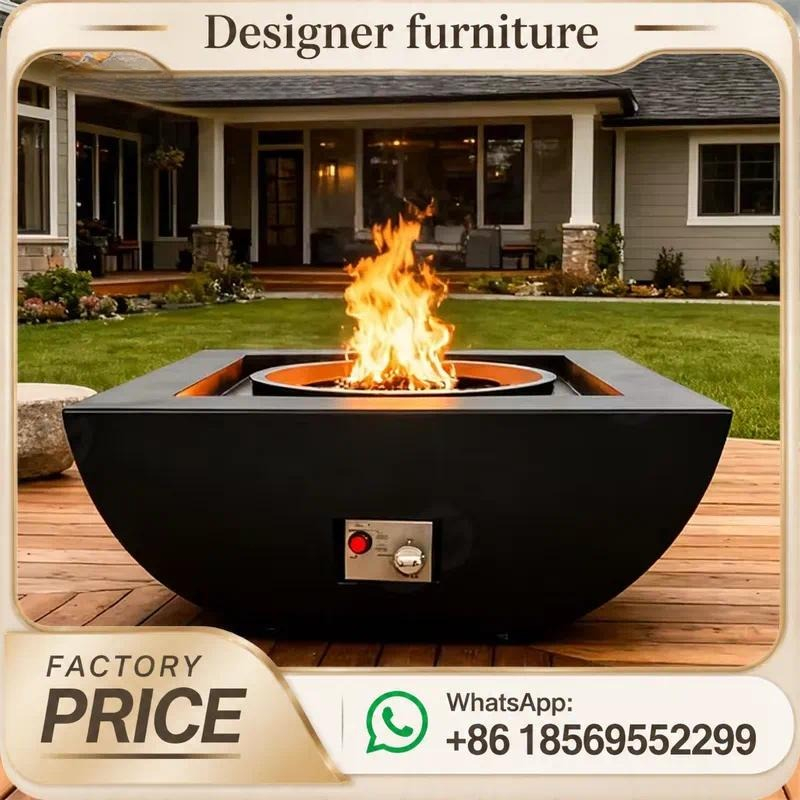 Custom Outdoor Gas Fire Pit Ta - Outdoor Furniture With Fire Pit 评论和价格
