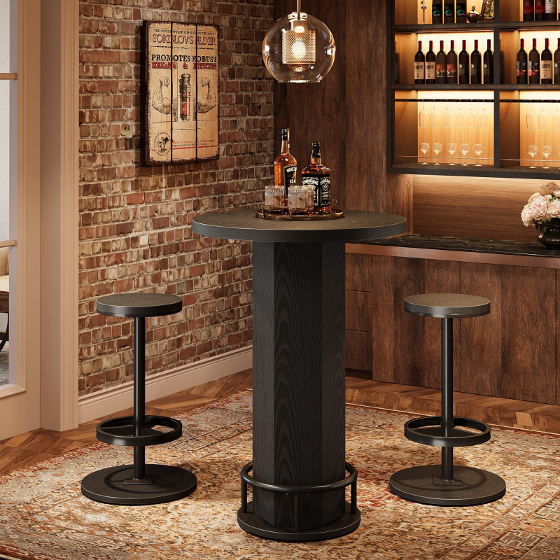 custom.Tribesigns Round Bar Ta - Bistro Table Set 评论和价格