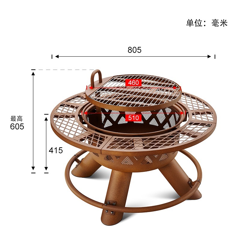 2026 Modern Outdoor Steel Char - Outdoor Furniture With Fire Pit 评论和价格
