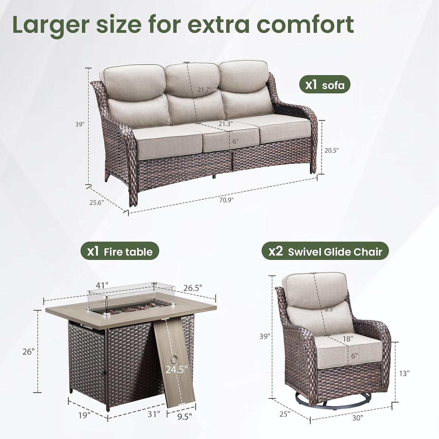 Luxury Patio Furniture Set wit - Outdoor Furniture With Fire Pit 评论和价格
