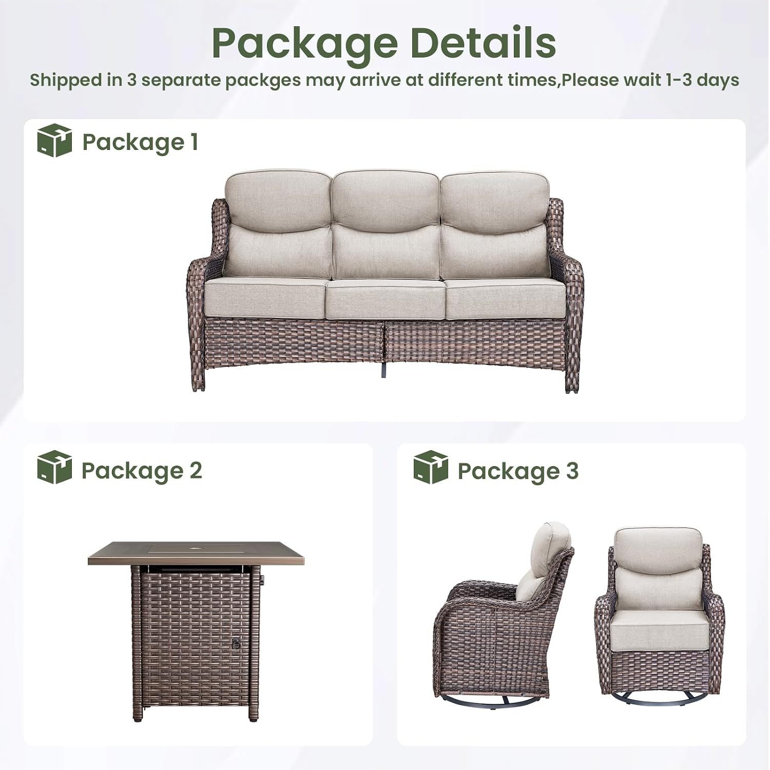 Luxury Patio Furniture Set wit - Outdoor Furniture With Fire Pit 评论和价格