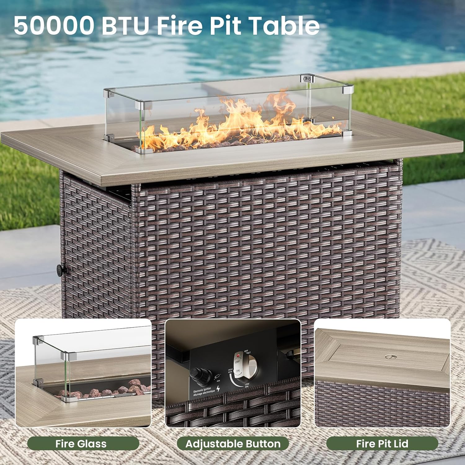 Luxury Patio Furniture Set wit - Outdoor Furniture With Fire Pit 评论和价格