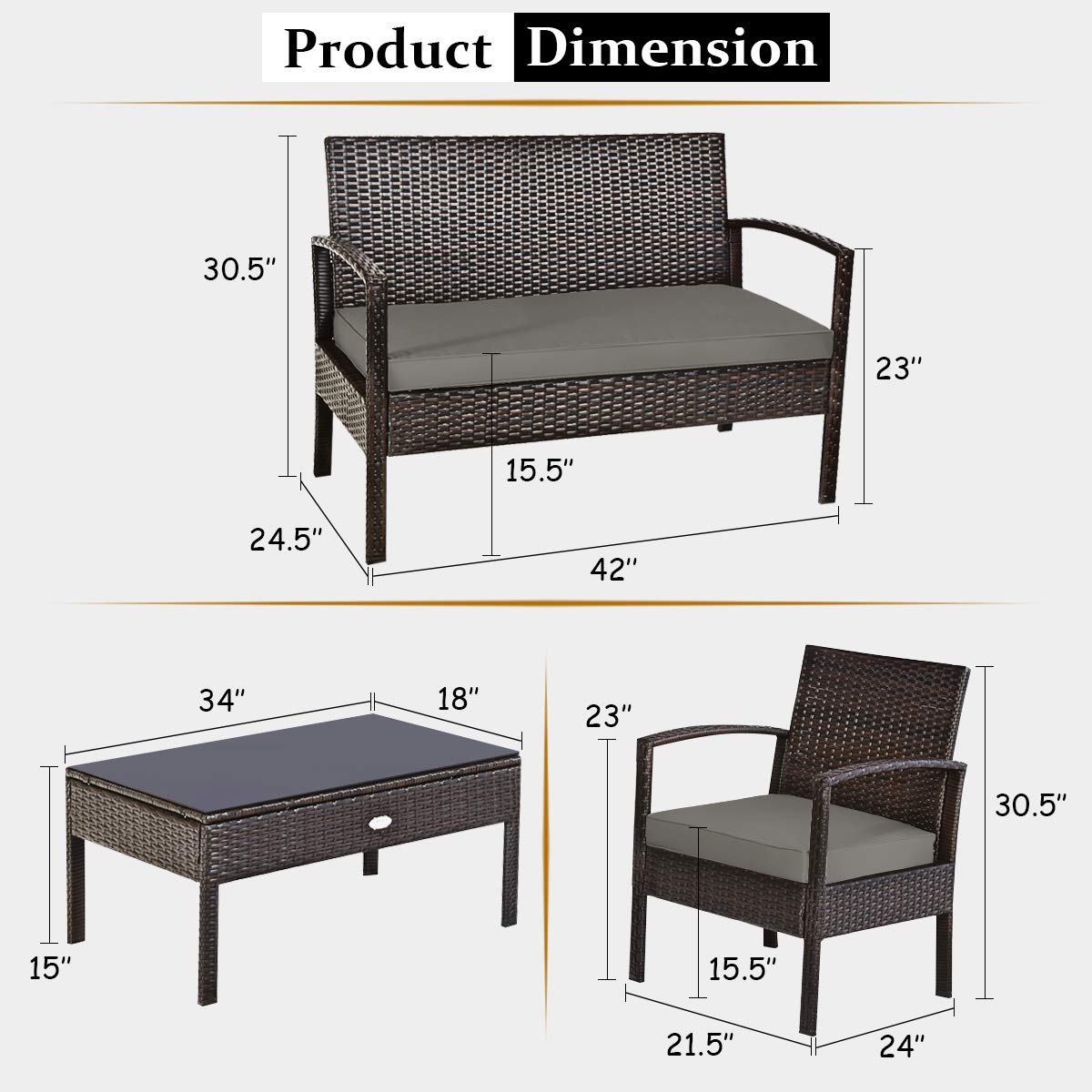 Outdoor Wicker Furniture Set 4 - Outdoor Furniture Rattan 评论和价格