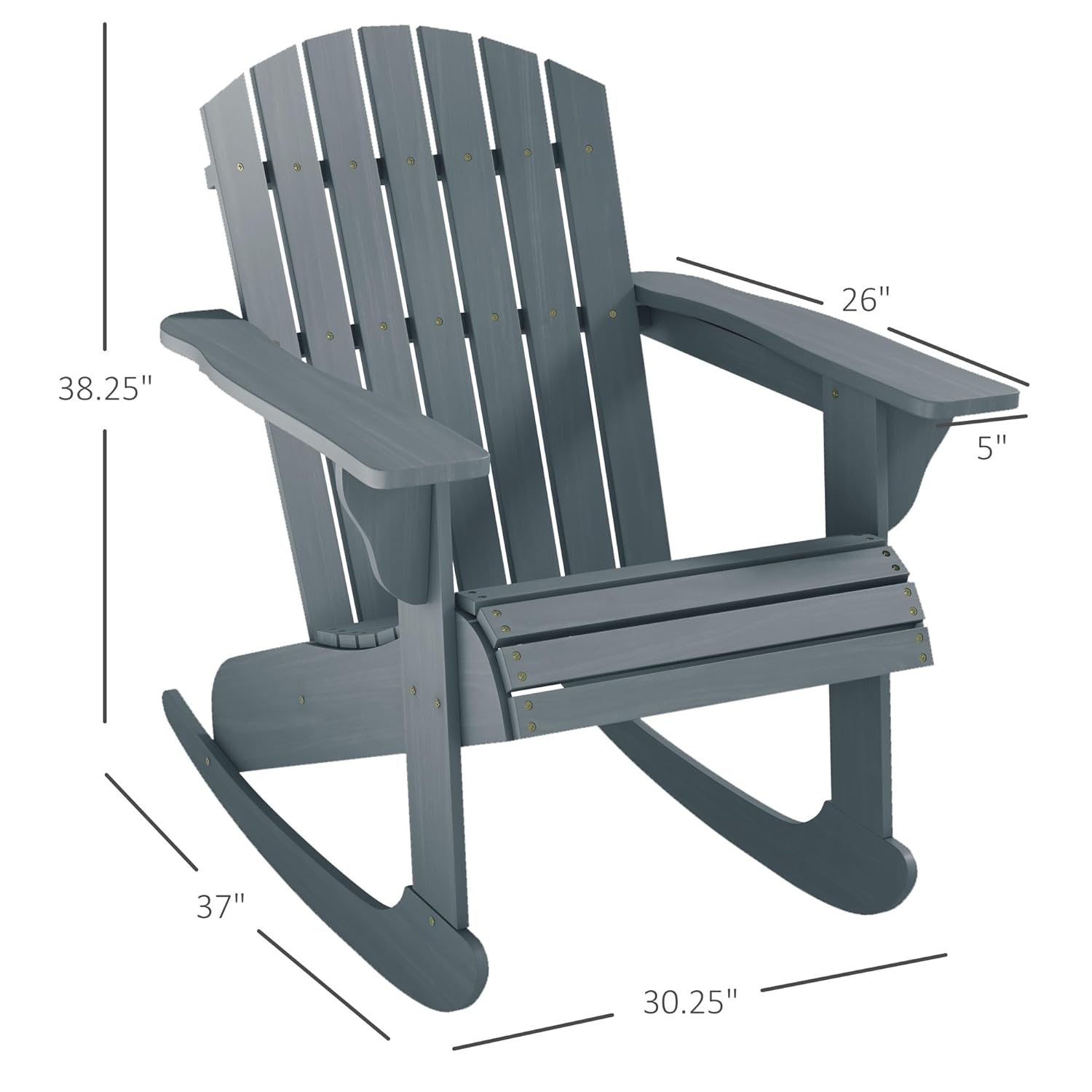Slatted Wooden Adirondack Rock - Outdoor Furniture With Fire Pit 评论和价格