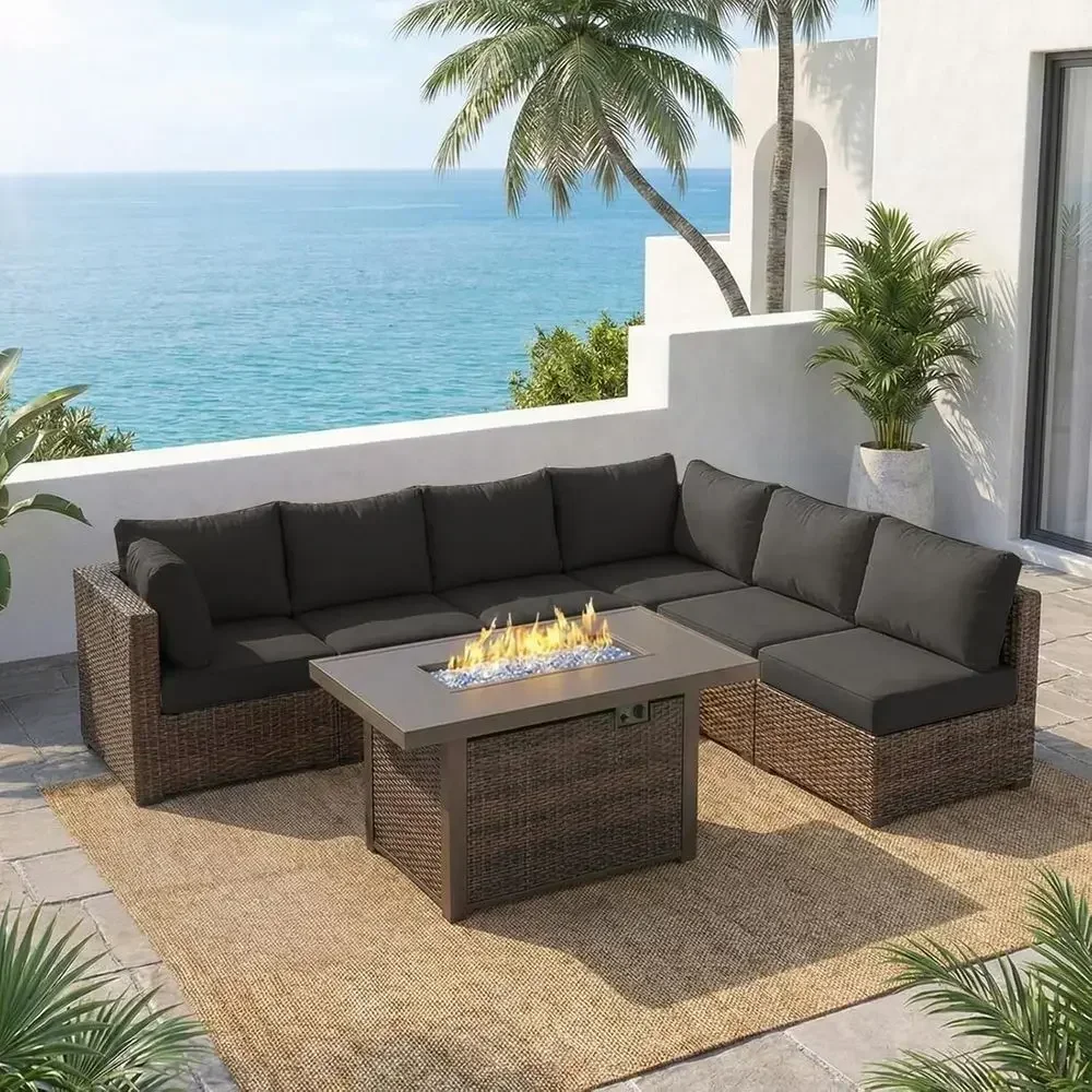7-Piece Outdoor Patio Furnitur - Outdoor Furniture With Fire Pit 评论和价格