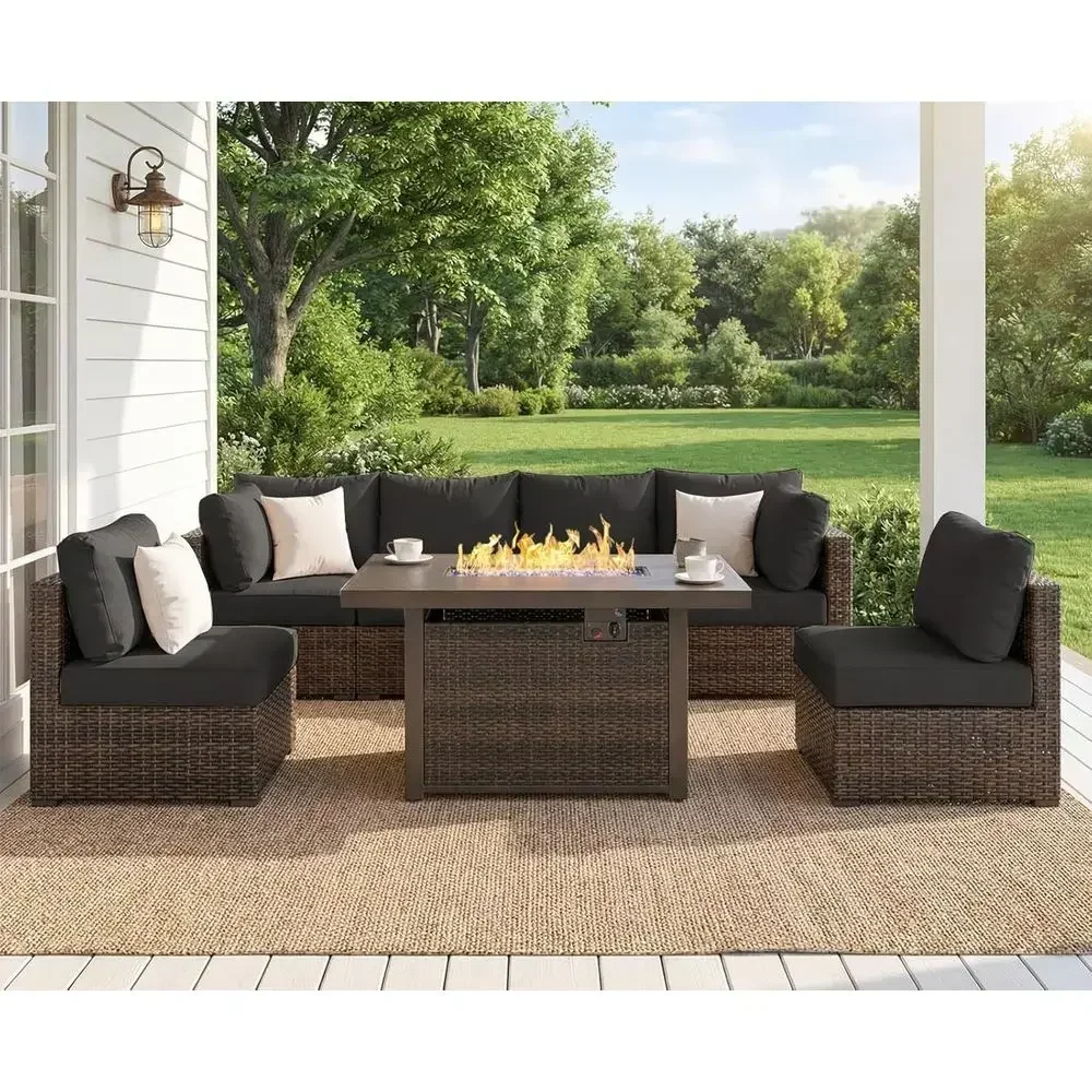 7-Piece Outdoor Patio Furnitur - Outdoor Furniture With Fire Pit 评论和价格