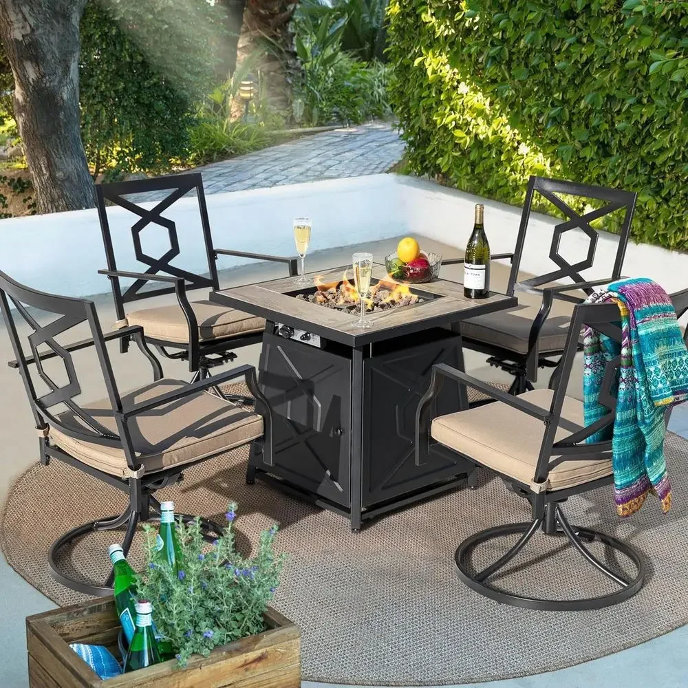 5-Piece Outdoor Patio Furnitur - Outdoor Furniture With Fire Pit 评论和价格
